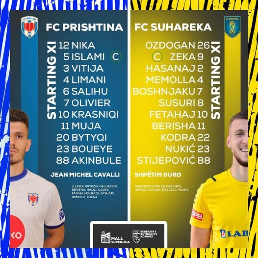 Publikohen formacionet zyrtare në ndeshjen Prishtina – Suhareka!