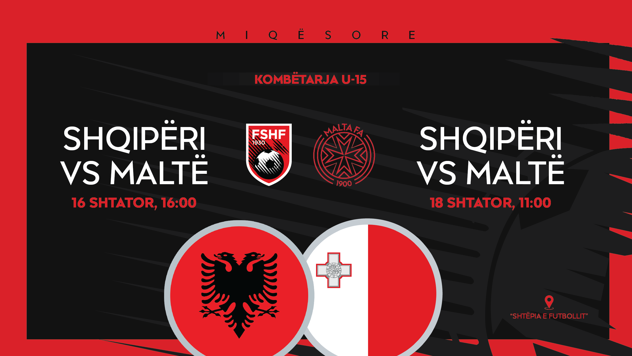 Shqipëria U-15 do të luajë dy miqësore në shtator ndaj Maltës U-15