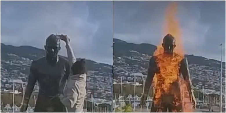 Cristiano Ronaldo shock, la sua statua a Madeira in fiamme: il motivo &egrave; folle FOTO