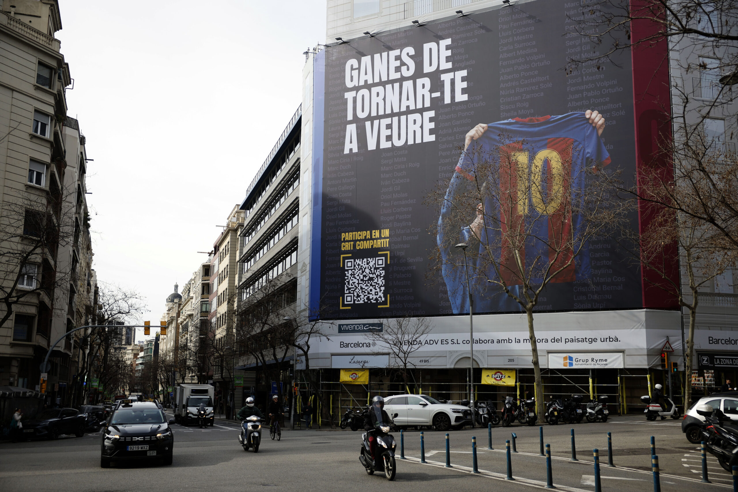 La pancarta que colocó Marc Ciria.