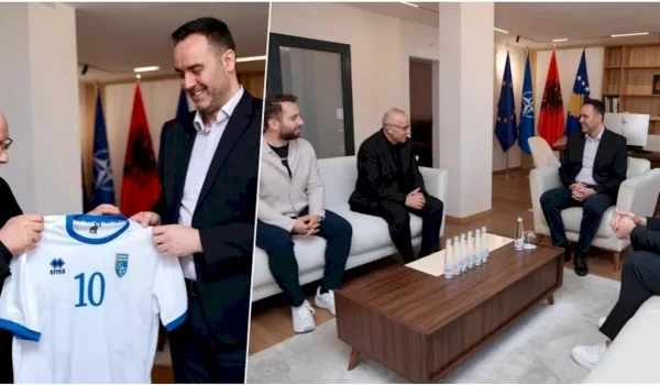 Ministri Konjufca pret Ademin dhe zyrtarët e FFK-së para ndeshjes historike me Sllovakinë