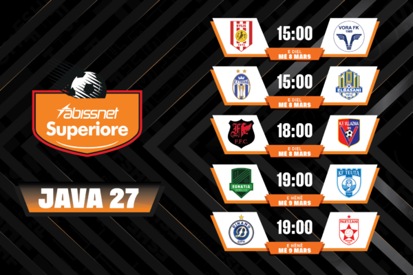 Abissnet Superiore në RTSH/ Java e 27-të luhet të dielën dhe të hënën, spikat Dinamo City–Partizani