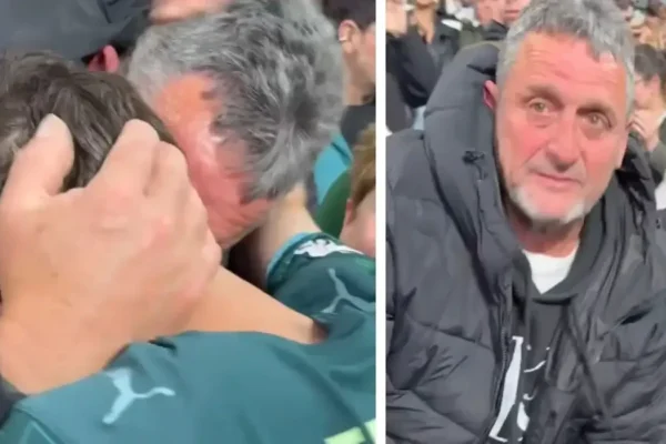 Moment emocionues në Bernabeu: Talenti i Real Madridit përqafon babanë në tribunë pas debutimit në Ligën e Kampionëve