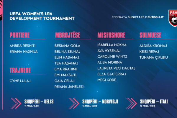 Shqipëria U-16 në fushë për turneun “UEFA Development”, trajnerja Cyme Lulaj publikon listën