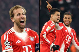 Treshja e Bayern-it Harry Kane,Luis Diaz dhe Michael Olise arrijnë shifrën prej 100 golave këtë sezon në Champions