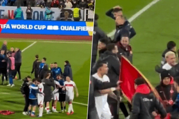 Tifozi kosovar hodhi flamurin kombëtarë në tokë, futbollisti turk e ngre dhe ia dorëzon Rashicës
