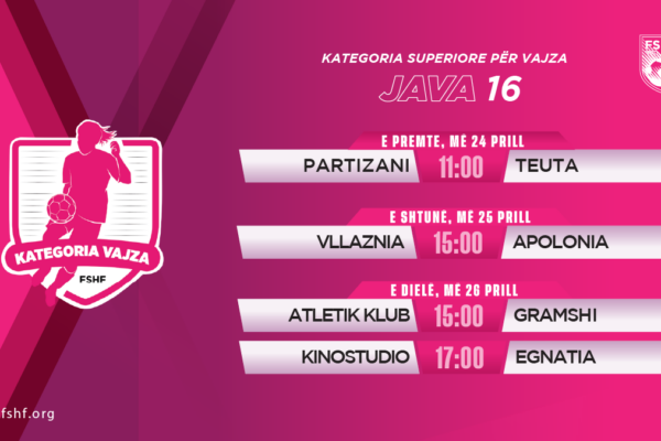 Kampionati i vajzave rikthehet me javën e 16-të, spikatin sfidat Partizani–Teuta e Vllaznia–Apolonia
