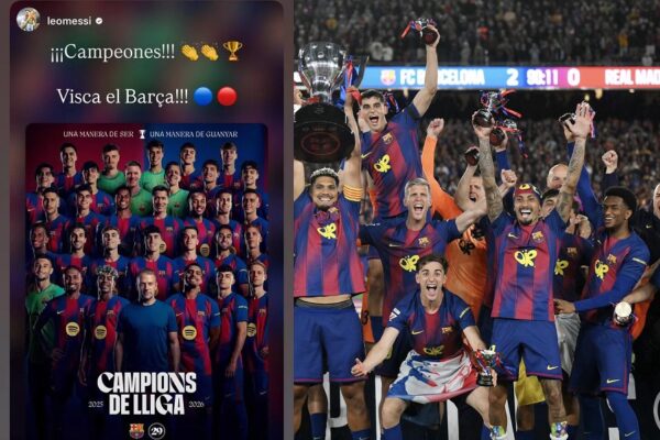 Lionel Messi nuk mungon në festën e Barçës, ja urimi “ekspres” pas fitimit të titullit