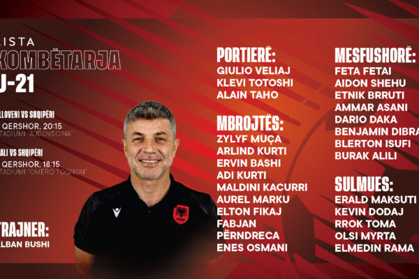 Shqipëria U-21, trajneri Bushi publikon listën për miqësoret ndaj Sllovenisë dhe Italisë