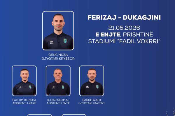 Genc Nuza, gjyqtar kryesor në finalen Ferizaj – Dukagjini