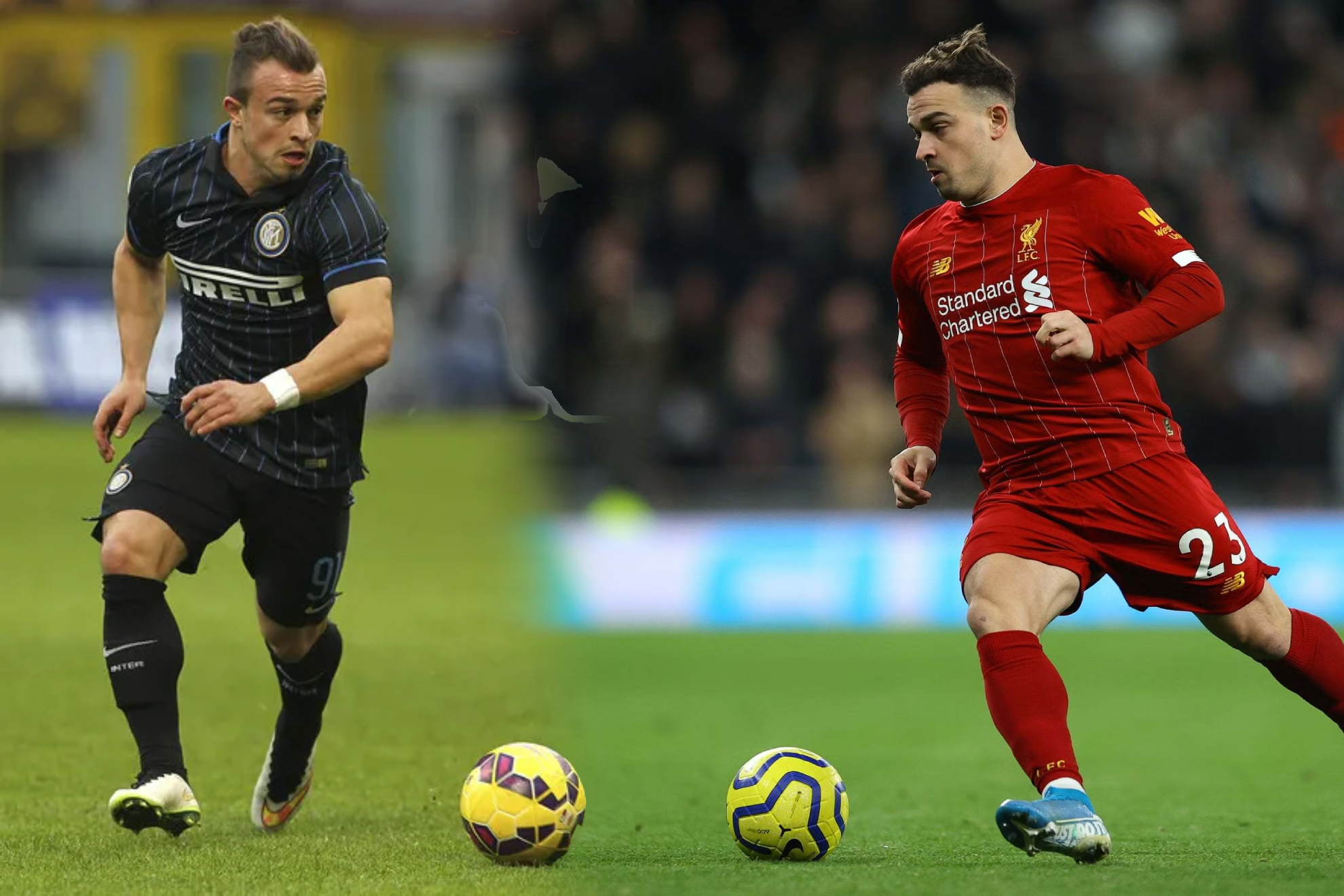 Shaqiri jug&oacute; en Inter y Liverpool