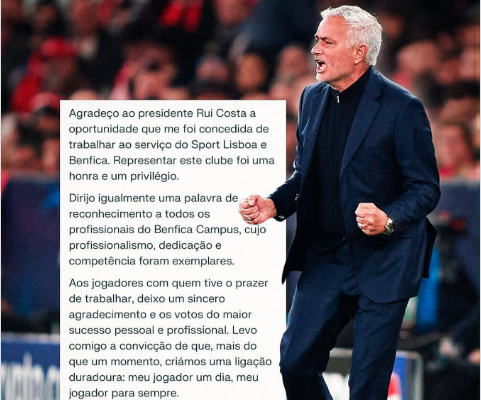 Mourinho i jep lamtumirën Benficas, gati për aventurën e re te Real Madridi