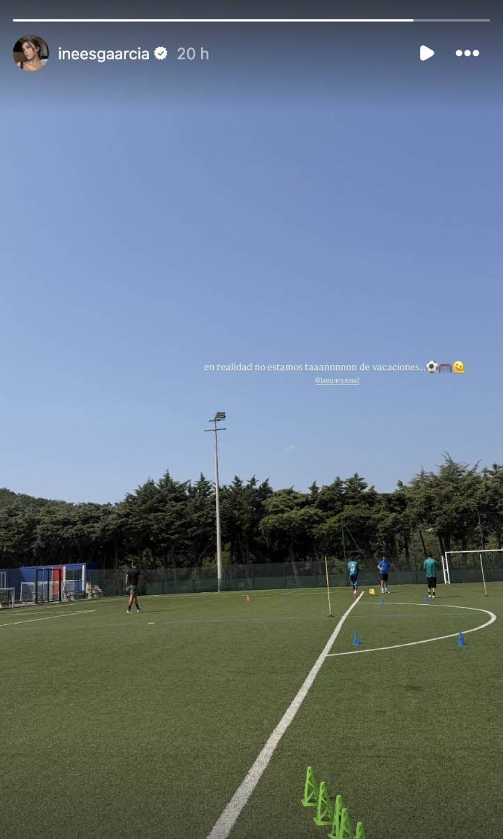 Entrenamiento de Lamine Yamal.