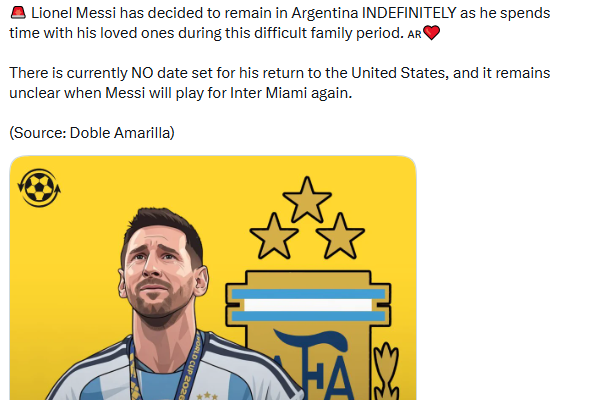 Messi largohet përkohësisht nga futbolli pas humbjes së babait, qëndron pranë familjes