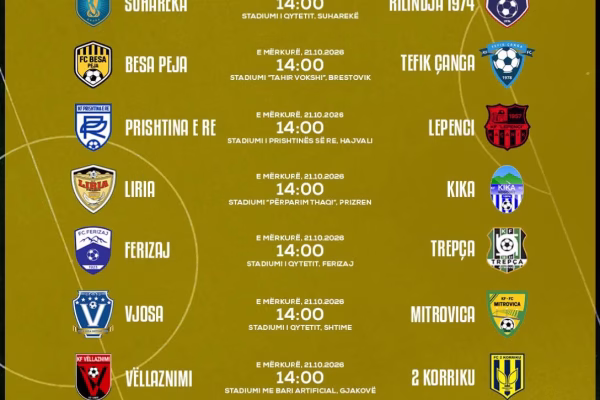Liga e parë, xhiro e rregullt luhet të mërkurën